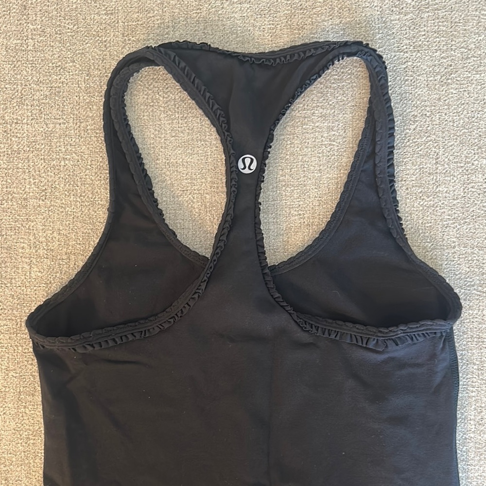 Black Ruffle Racerback Tank Top - Picture 4 of 4